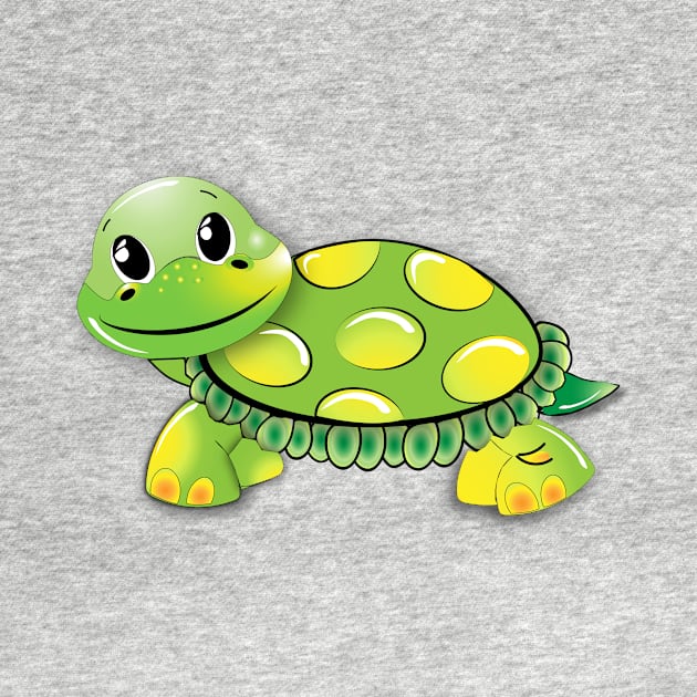 Funny Green Turtle by teegear